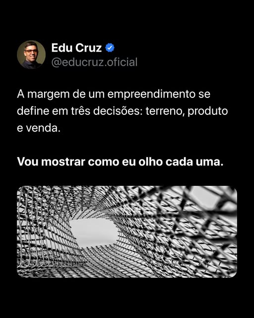 Postagem do Instagram de Edu Cruz
